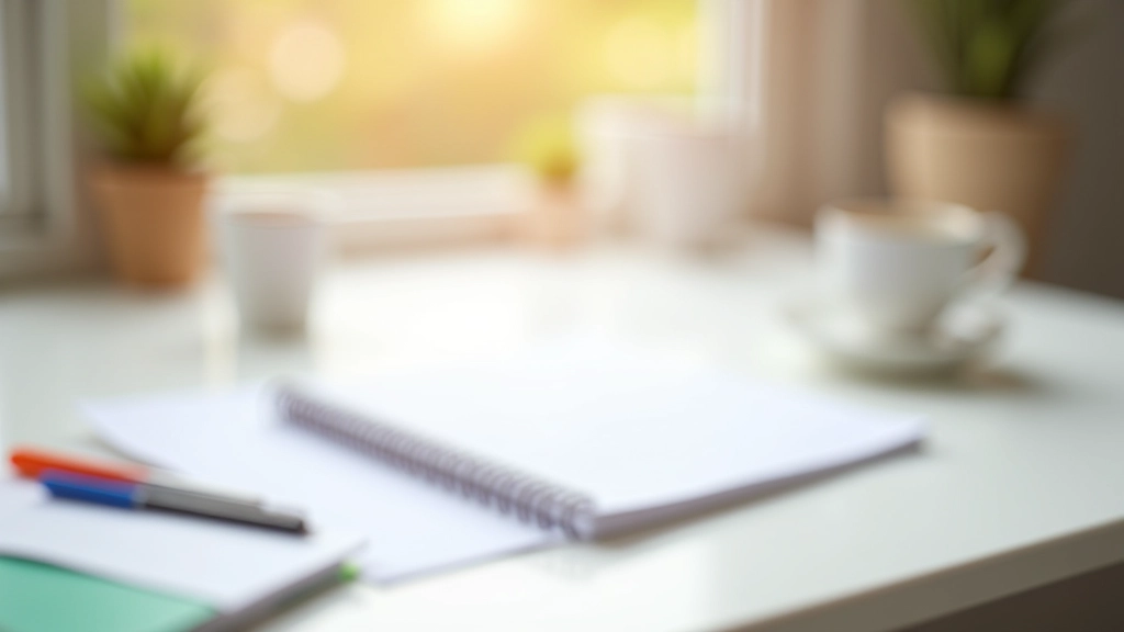 Bureau avec carnet de budget, stylos colorés et reçus d'achats organisés