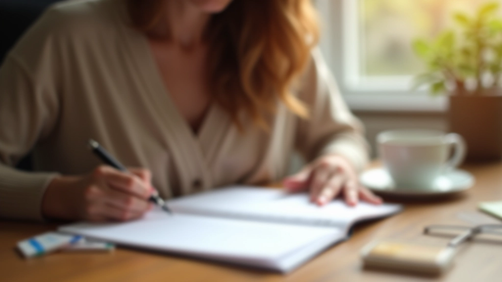 Femme notant ses dépenses hebdomadaires dans un carnet de suivi
